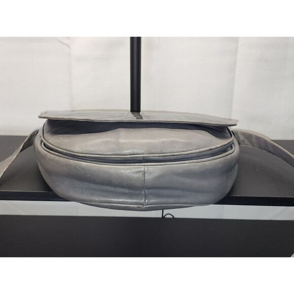 VTG 1980s Maud Frizon Gray Stamped Leather Crossbody Bag Made in Italy Grey RARE - Picture 13 of 13